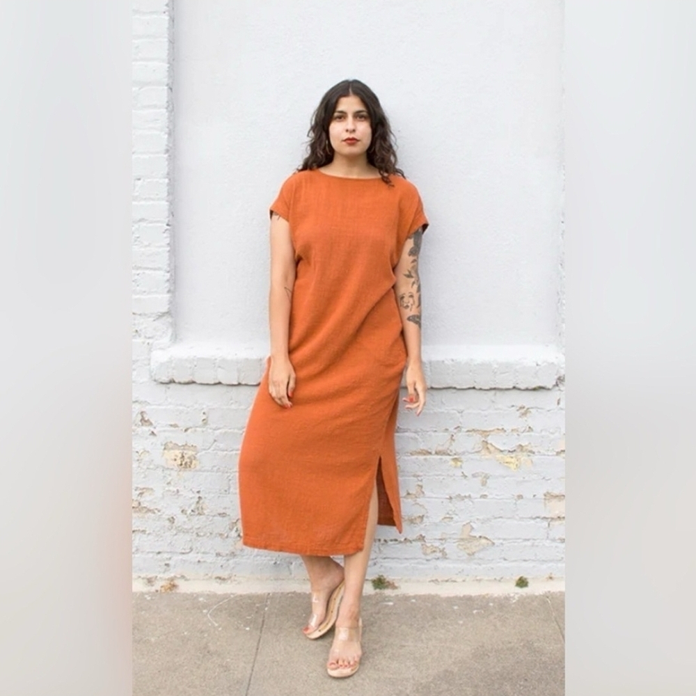 Sustainable 100% Cotton Midi Dress